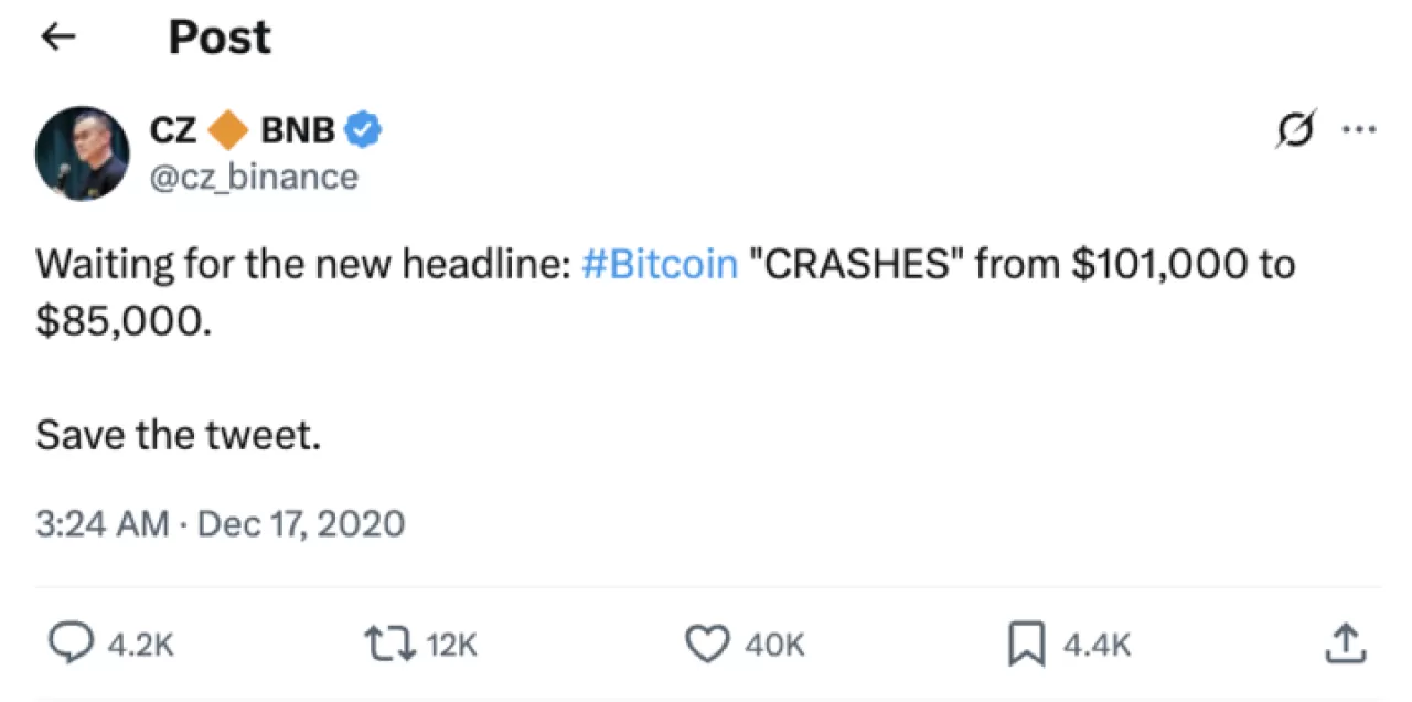 Binance'in Kurucusu CZ, Beş Yıl Önceki Tahmini ile Gündemde