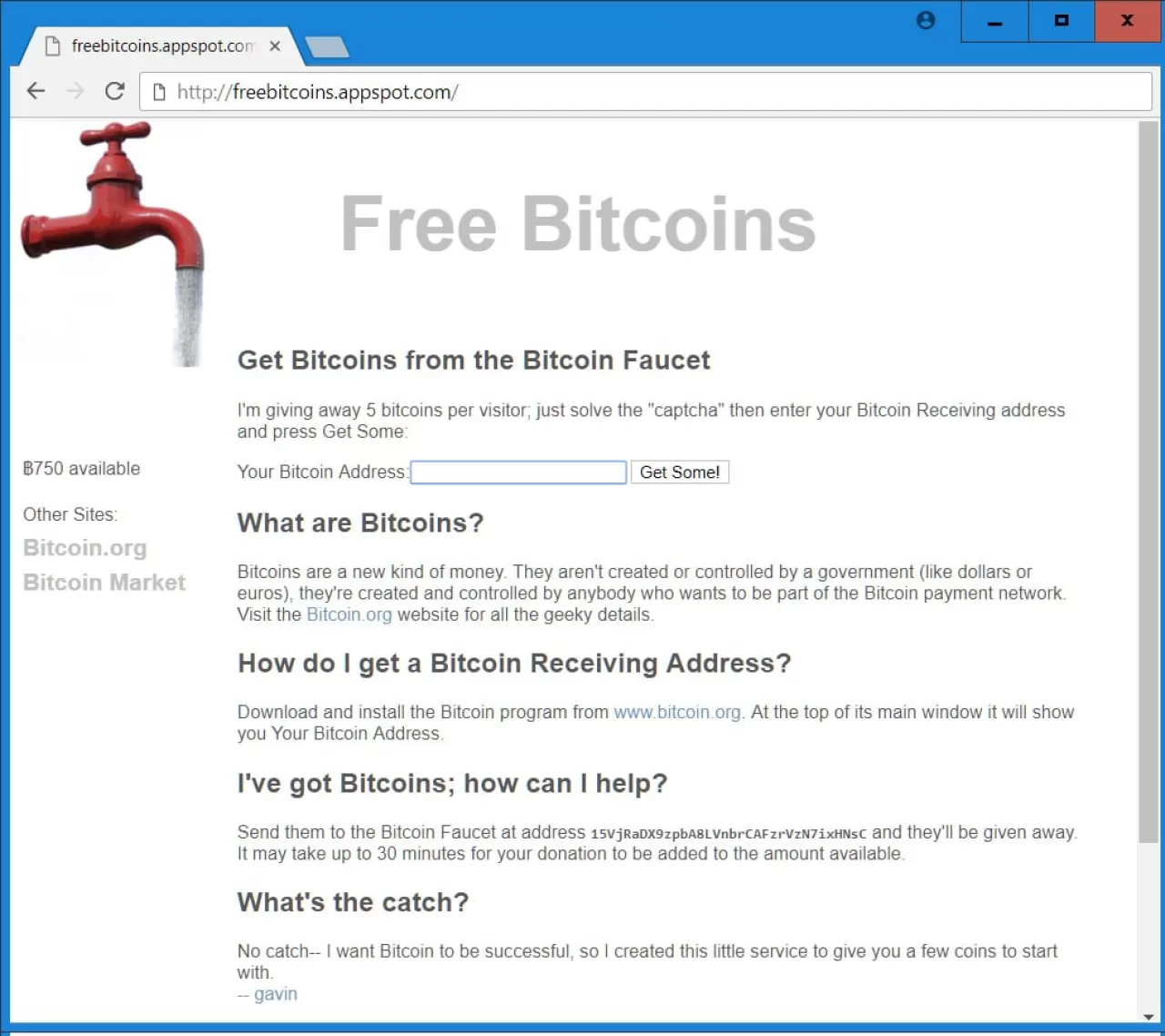 Gavin Andresen'in Bitcoin Çeşmesi: 2010'da 5 BTC Bedava Dağıtıldı