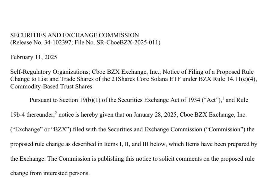 SEC, 21Shares Spot Solana ETF Başvurusunu Resmen Kabul Etti