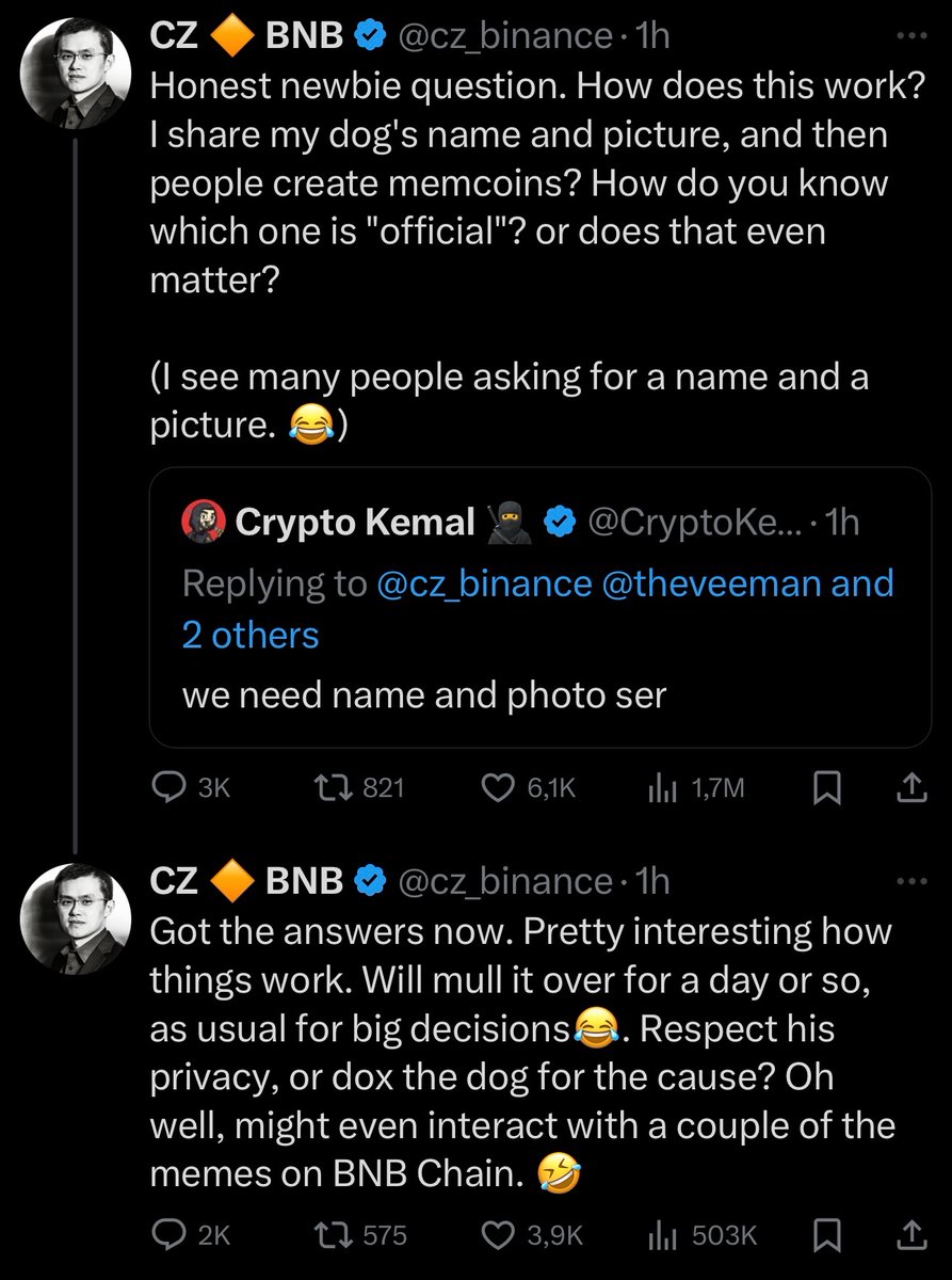 Binance CEO'su CZ'den Sosyal Medyada Köpek Paylaşımı Bekleniyor