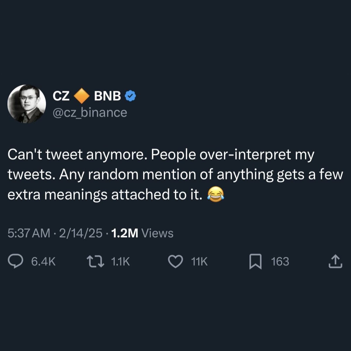 Binance CEO'su CZ, Yanlış Anlaşılma Riski Nedeniyle Tweetlerini Sildi