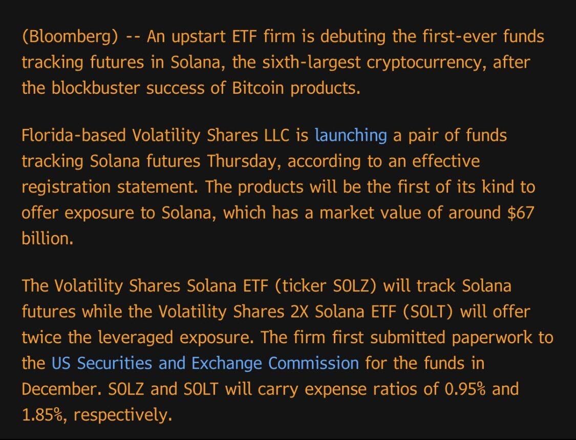 Solana Vadeli İşlem ETF'leri Yarın Piyasaya Sürülecek