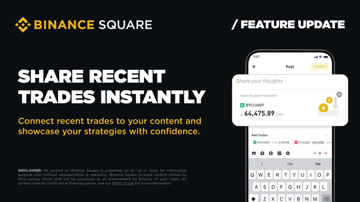 Binance Kullanıcıları İçin Yeni Özellik: Ticaret Bilgilerini Binance Square ile Paylaşma İmkanı