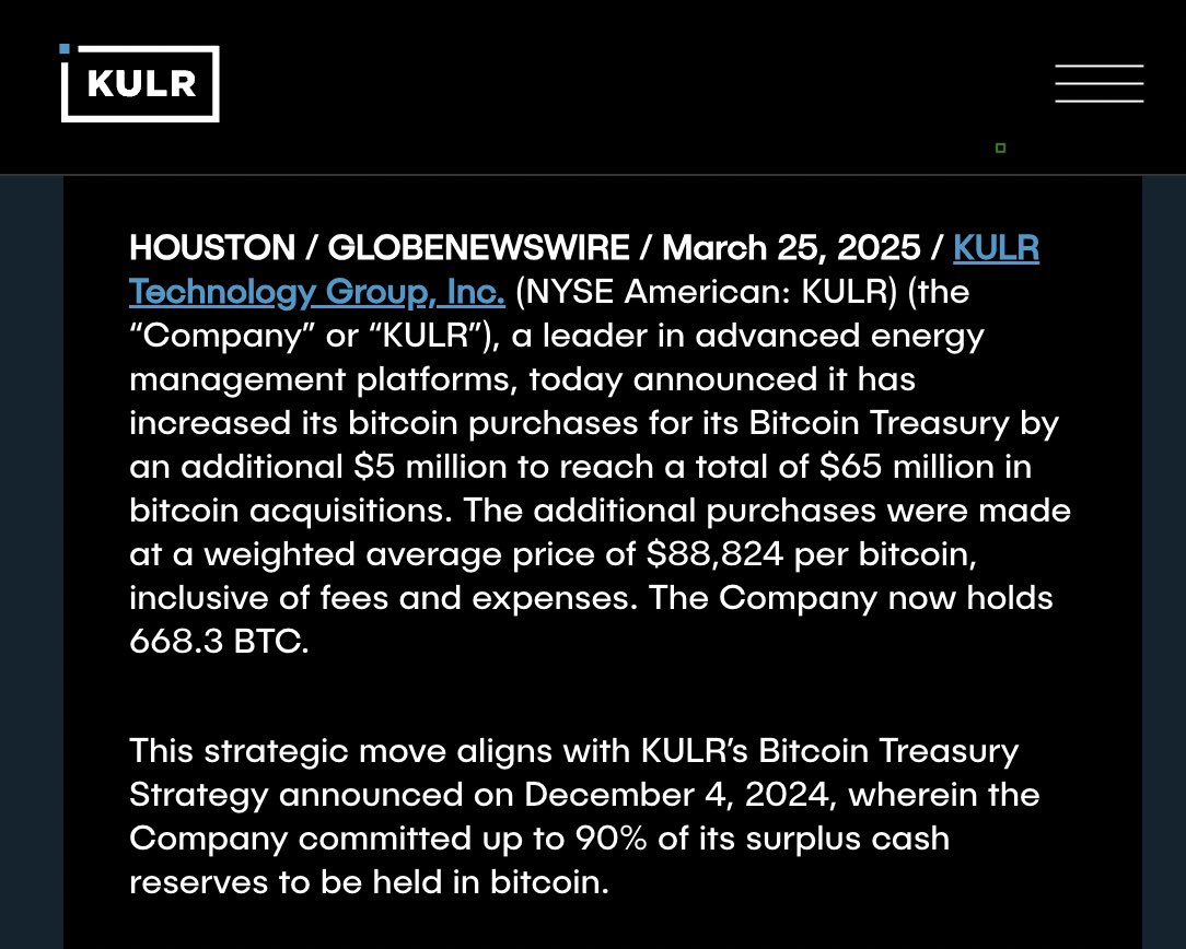 KULR Şirketi, Bitcoin Stratejisi Doğrultusunda 5 Milyon Dolarlık Bitcoin Alımı Gerçekleştirdi